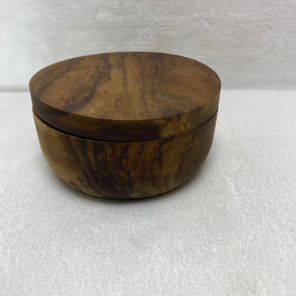 Chefs Wooden Round Salt‎ & Pepper Cellar